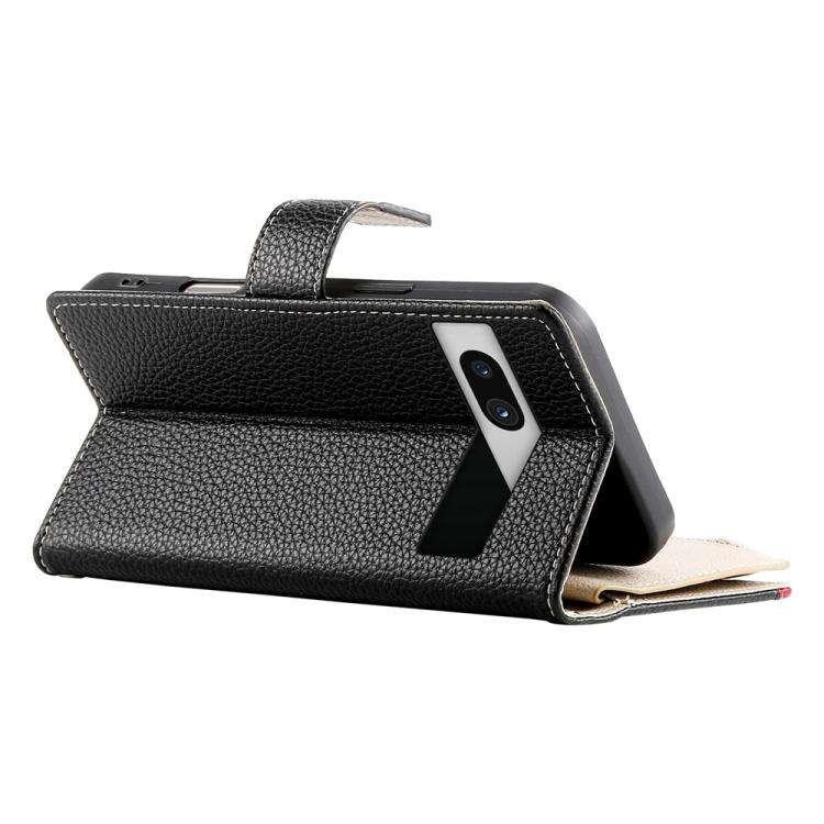 For Google Pixel 7a Stitching Multi-card Zipper Wallet Leather Phone Case with Short Strap(Black)