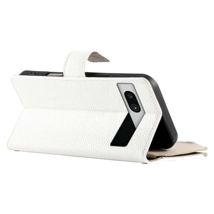 For Google Pixel 7a Stitching Multi-card Zipper Wallet Leather Phone Case with Short Strap(White)