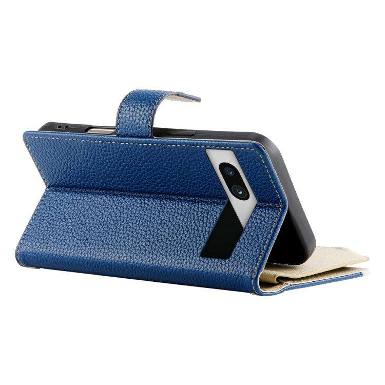 For Google Pixel 7a Stitching Multi-card Zipper Wallet Leather Phone Case with Short Strap(Dark B...