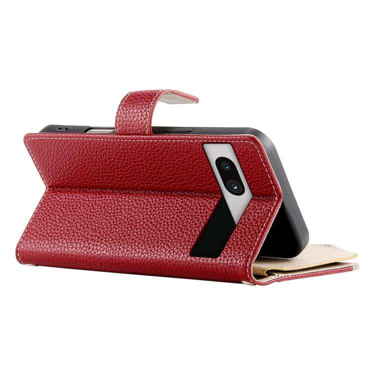 For Google Pixel 7a Stitching Multi-card Zipper Wallet Leather Phone Case with Short Strap(Red)