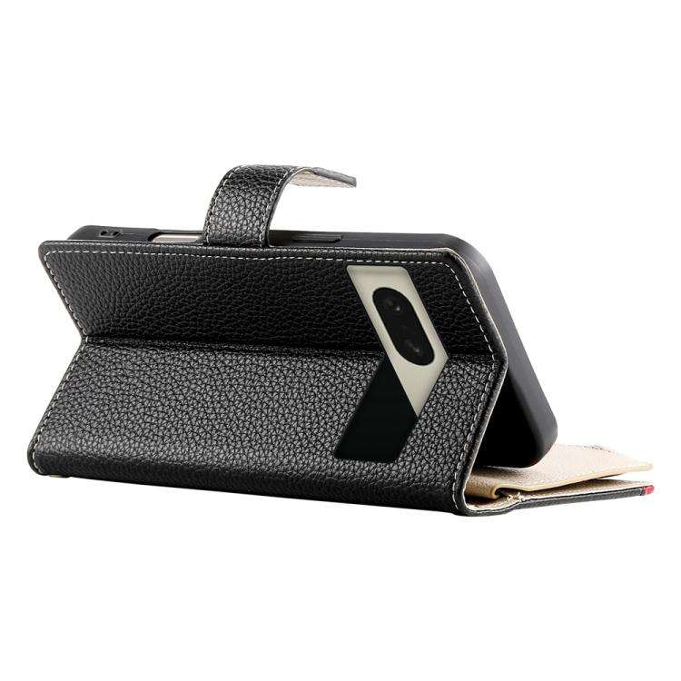 For Google Pixel 8 Stitching Multi-card Zipper Wallet Leather Phone Case with Short Strap(Black)