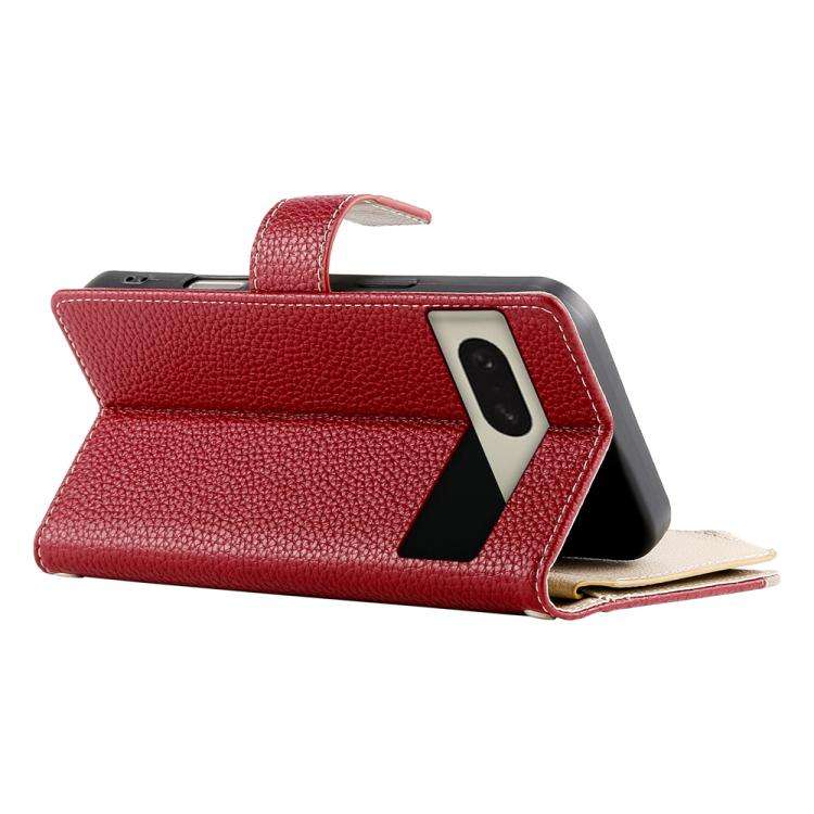 For Google Pixel 8 Stitching Multi-card Zipper Wallet Leather Phone Case with Short Strap(Red)