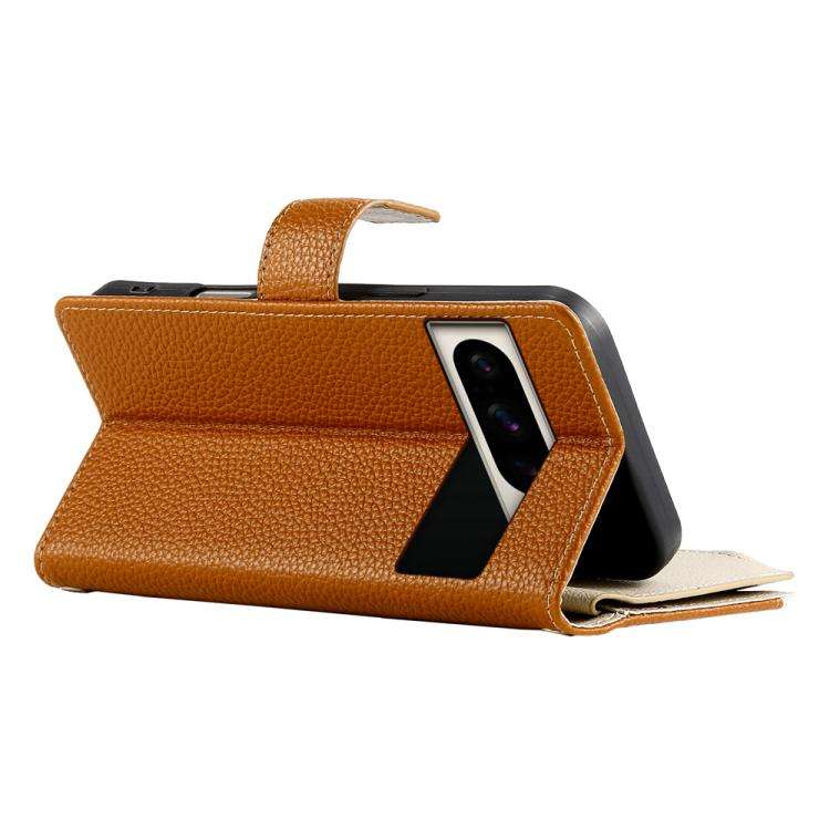 For Google Pixel 8 Pro Stitching Multi-card Zipper Wallet Leather Phone Case with Short Strap(Brown)