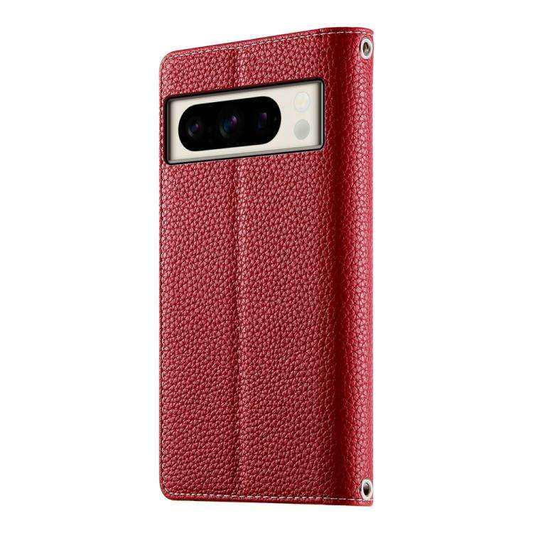 For Google Pixel 8 Pro Stitching Multi-card Zipper Wallet Leather Phone Case with Short Strap(Red)