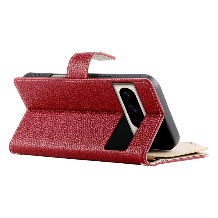 For Google Pixel 8 Pro Stitching Multi-card Zipper Wallet Leather Phone Case with Short Strap(Red)