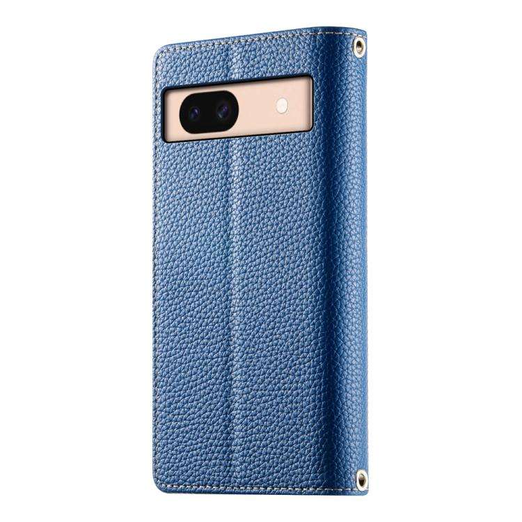 For Google Pixel 8a Stitching Multi-card Zipper Wallet Leather Phone Case with Short Strap(Dark B...