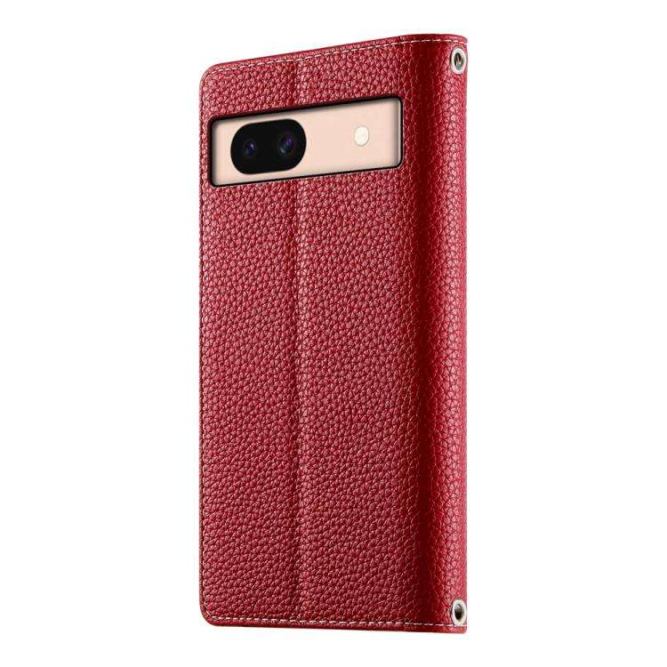 For Google Pixel 8a Stitching Multi-card Zipper Wallet Leather Phone Case with Short Strap(Red)