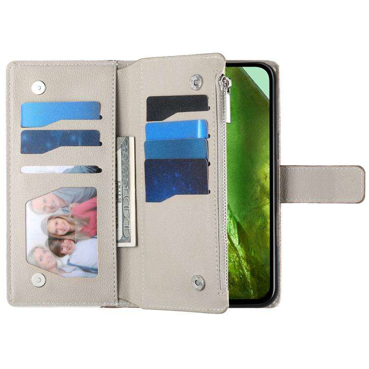 For Google Pixel 8a Stitching Multi-card Zipper Wallet Leather Phone Case with Short Strap(Red)