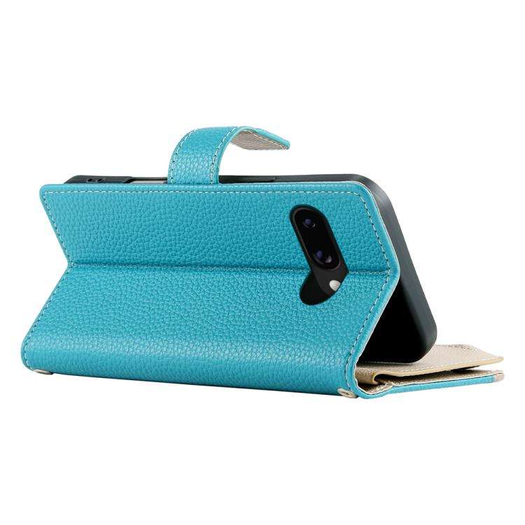 For Google Pixel 9a Stitching Multi-card Zipper Wallet Leather Phone Case with Short Strap(Blue)