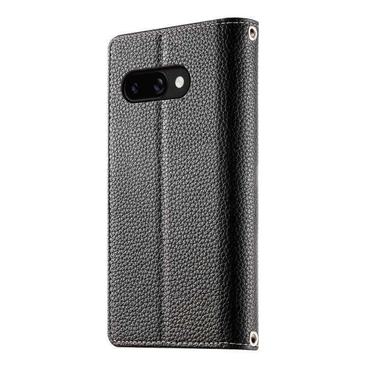 For Google Pixel 9a Stitching Multi-card Zipper Wallet Leather Phone Case with Short Strap(Black)