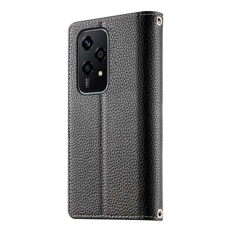 For Honor 200 Lite Global Stitching Multi-card Zipper Wallet Leather Phone Case with Short Strap(...