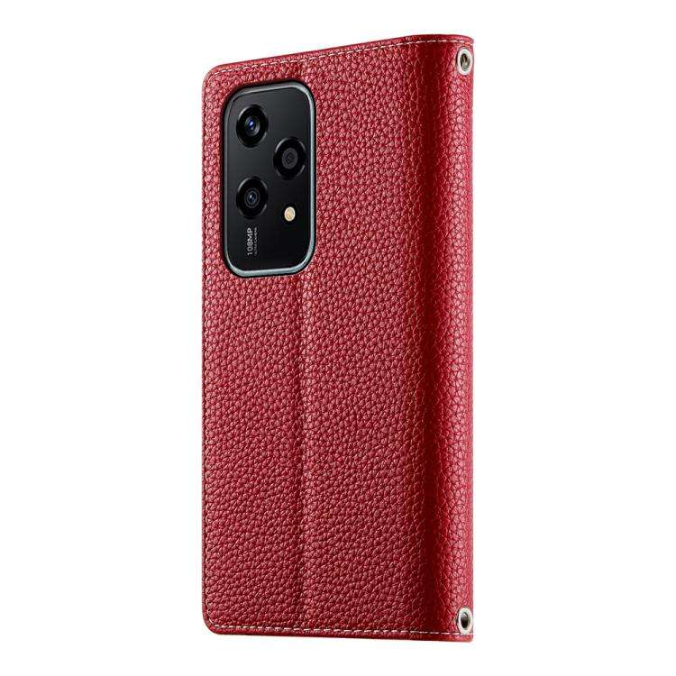 For Honor 200 Lite Global Stitching Multi-card Zipper Wallet Leather Phone Case with Short Strap(...