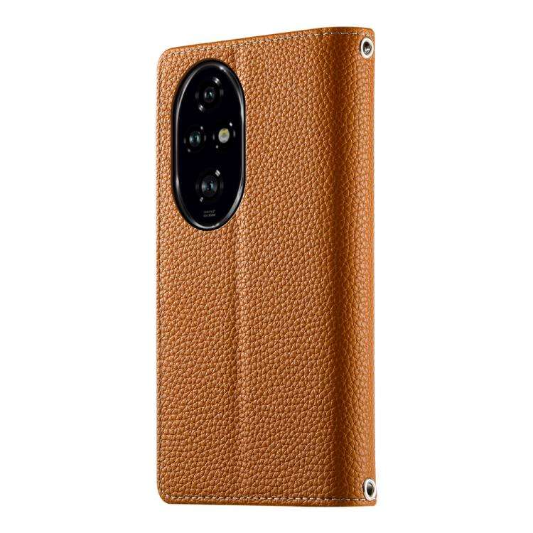 For Honor 200 Pro Stitching Multi-card Zipper Wallet Leather Phone Case with Short Strap(Brown)