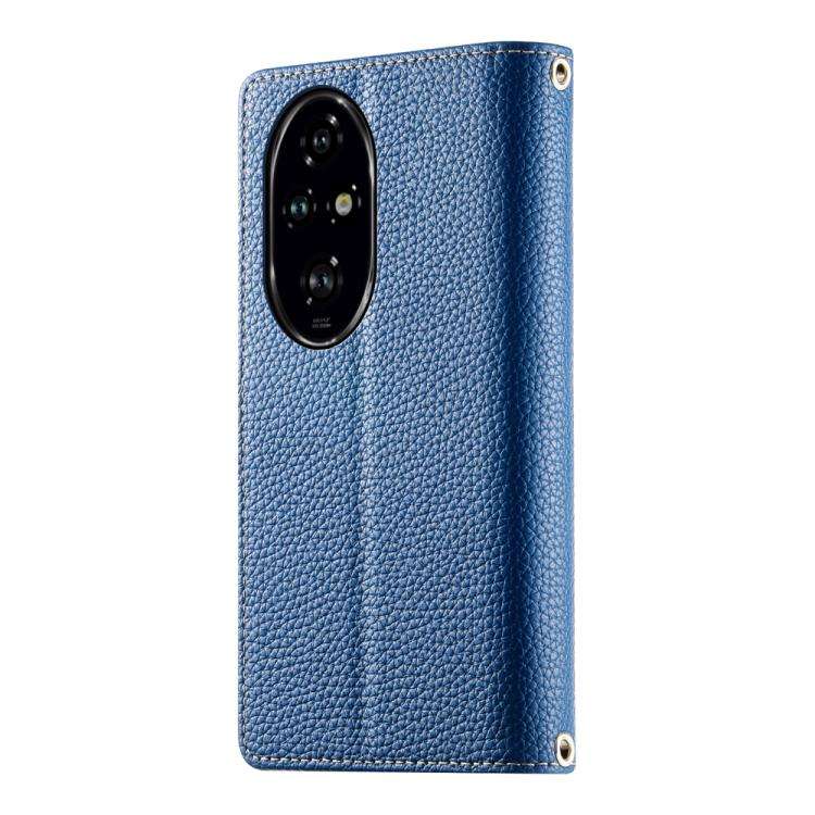 For Honor 200 Pro Stitching Multi-card Zipper Wallet Leather Phone Case with Short Strap(Dark Blue)