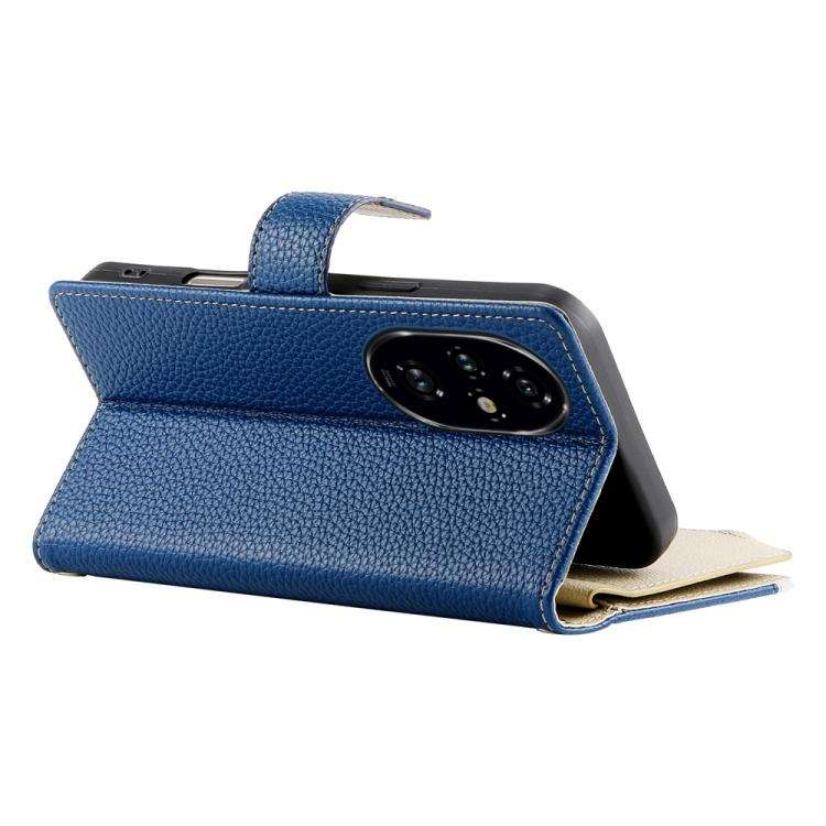 For Honor 200 Pro Stitching Multi-card Zipper Wallet Leather Phone Case with Short Strap(Dark Blue)