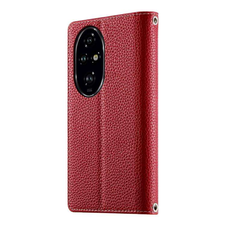 For Honor 200 Pro Stitching Multi-card Zipper Wallet Leather Phone Case with Short Strap(Red)
