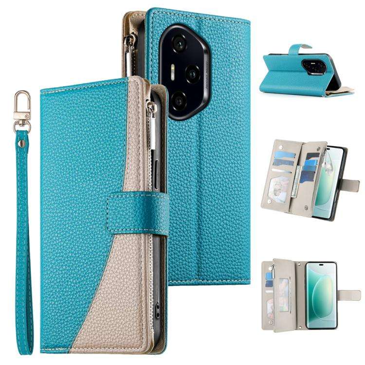 For Honor 300 Pro / Honor 300 Ultra Stitching Multi-card Zipper Wallet Leather Phone Case with Sh...