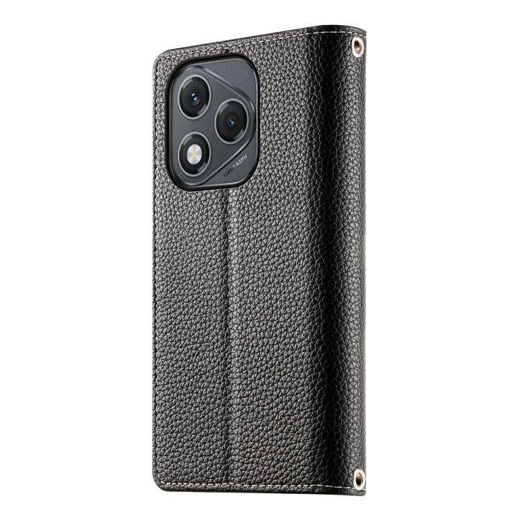 For Honor 400 Lite Global Stitching Multi-card Zipper Wallet Leather Phone Case with Short Strap(...