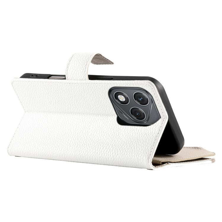 For Honor 400 Lite Global Stitching Multi-card Zipper Wallet Leather Phone Case with Short Strap(...