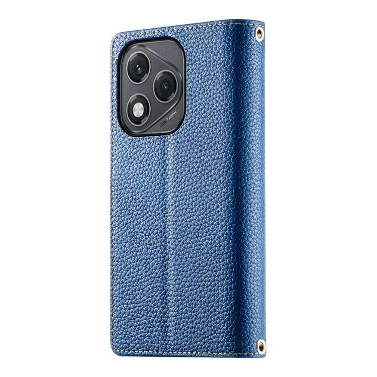 For Honor 400 Lite Global Stitching Multi-card Zipper Wallet Leather Phone Case with Short Strap(...