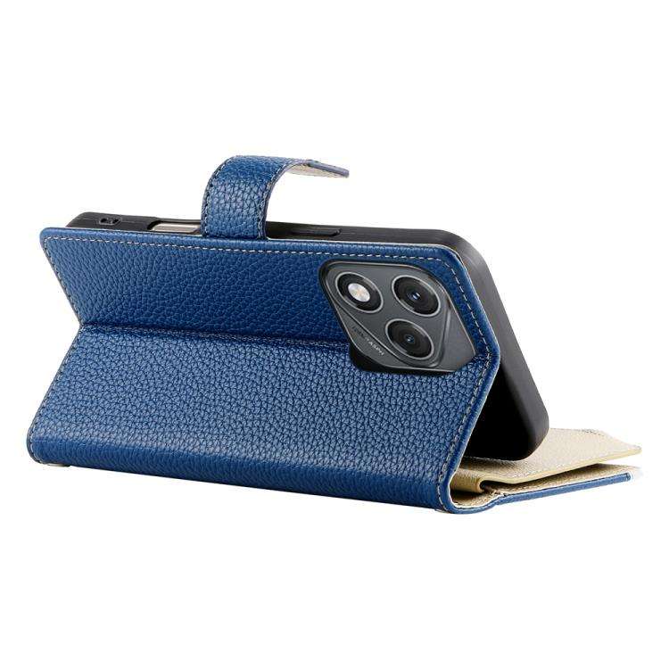 For Honor 400 Lite Global Stitching Multi-card Zipper Wallet Leather Phone Case with Short Strap(...