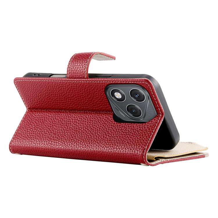For Honor 400 Lite Global Stitching Multi-card Zipper Wallet Leather Phone Case with Short Strap(...