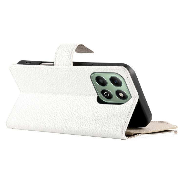 For Honor X6a / Honor X6b 4G Stitching Multi-card Zipper Wallet Leather Phone Case with Short Str...