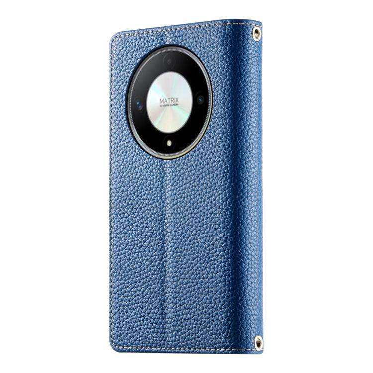 For Honor X50 / Honor X9b Stitching Multi-card Zipper Wallet Leather Phone Case with Short Strap(...
