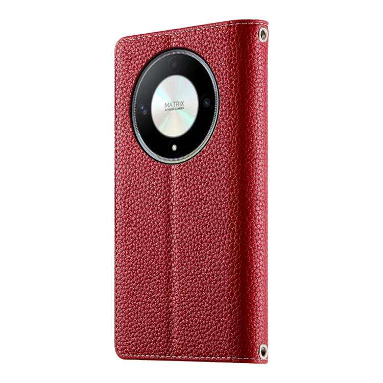 For Honor X50 / Honor X9b Stitching Multi-card Zipper Wallet Leather Phone Case with Short Strap(...