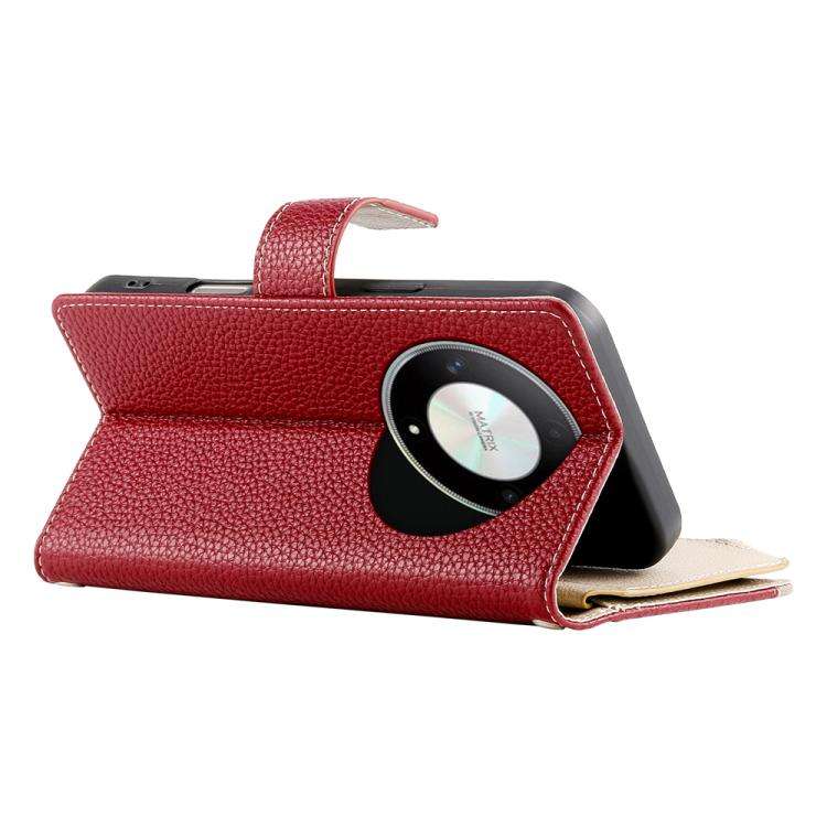 For Honor X50 / Honor X9b Stitching Multi-card Zipper Wallet Leather Phone Case with Short Strap(...