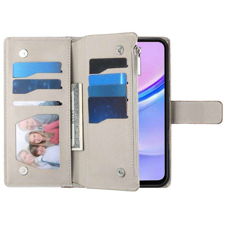 For Sony Xperia 1 VII Stitching Multi-card Zipper Wallet Leather Phone Case with Short Strap(Red)