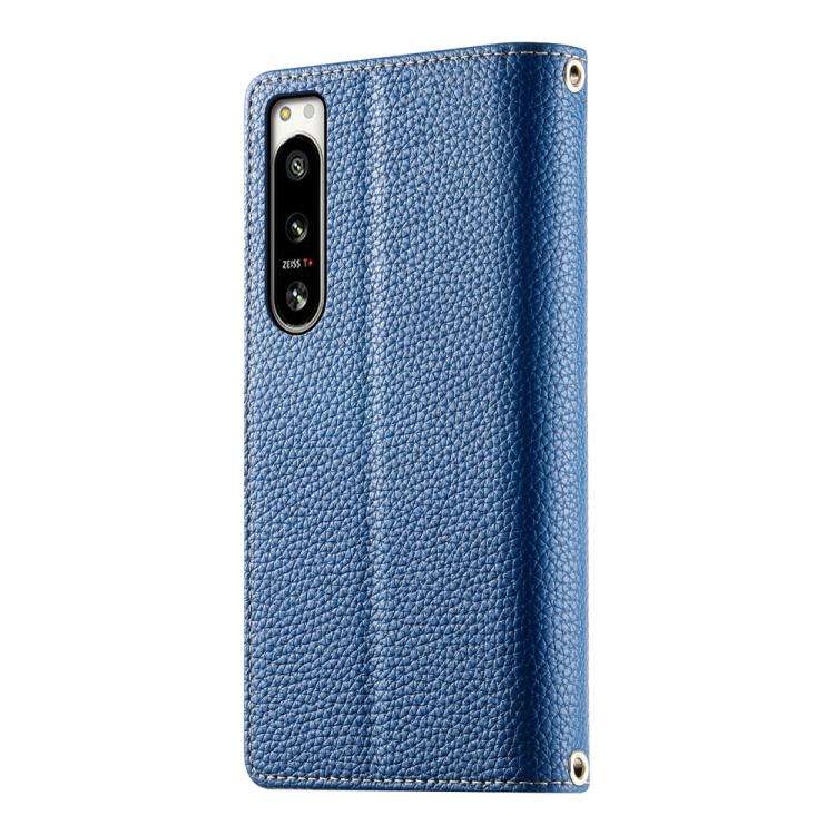 For Sony Xperia 5 IV Stitching Multi-card Zipper Wallet Leather Phone Case with Short Strap(Dark ...