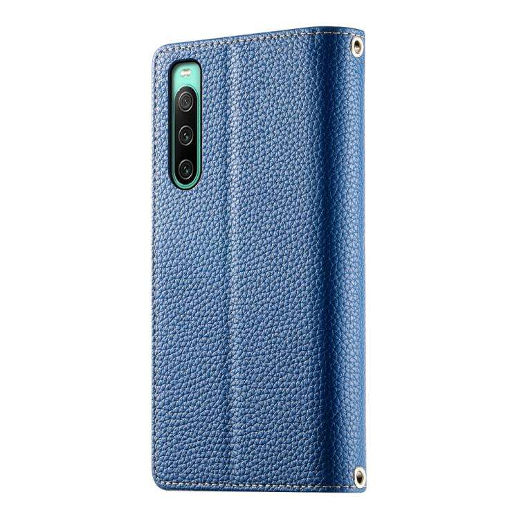 For Sony Xperia 10 IV Stitching Multi-card Zipper Wallet Leather Phone Case with Short Strap(Dark...