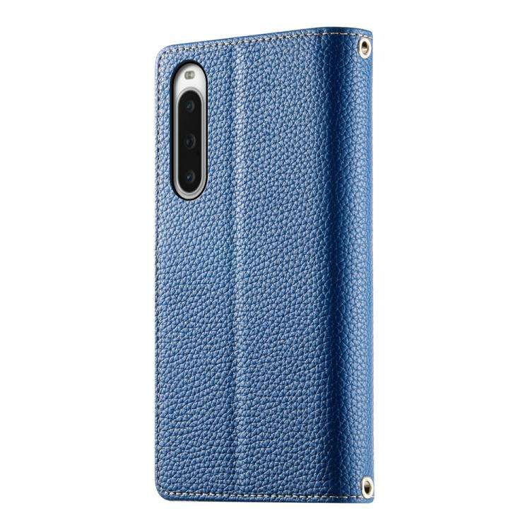 For Sony Xperia 10 V Stitching Multi-card Zipper Wallet Leather Phone Case with Short Strap(Dark ...