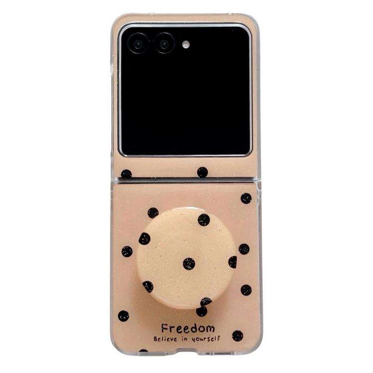 For Motorola Razr 60 Glitter Powder Dots Pattern Phone Case with Holder(Gold)