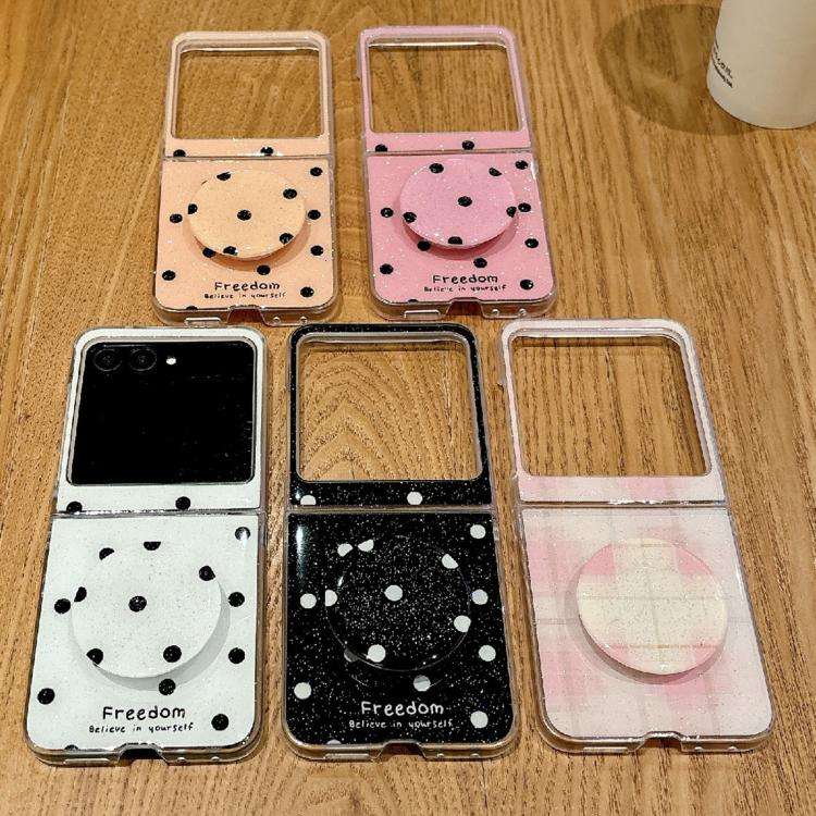 For Motorola Razr 60 Glitter Powder Dots Pattern Phone Case with Holder(Pink)