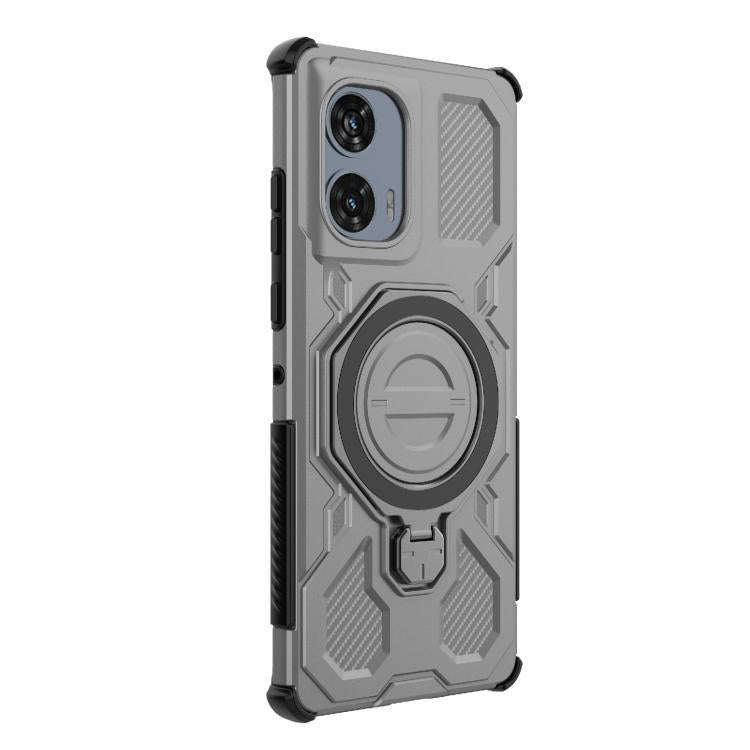 For Motorola Edge 50 Fusion 5G Global J-20 Solid Color MagSafe Magnetic TPU+PC Phone Case(Grey)