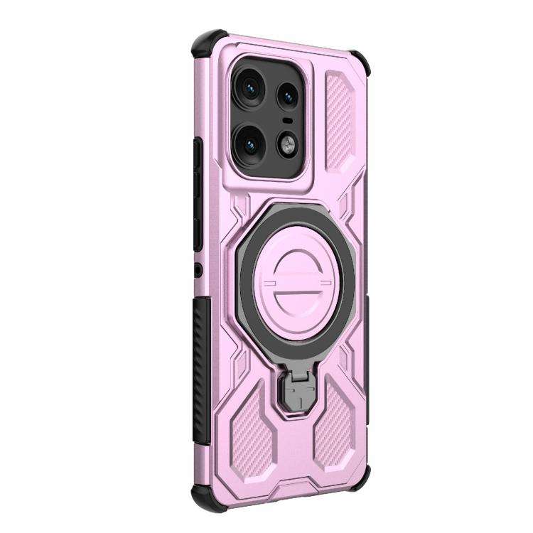 For Motorola Edge 50 Pro 5G Global J-20 Solid Color MagSafe Magnetic TPU+PC Phone Case(Pink)