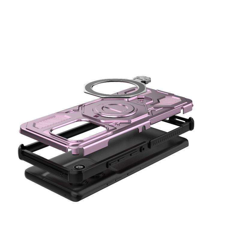 For Motorola Edge 50 Pro 5G Global J-20 Solid Color MagSafe Magnetic TPU+PC Phone Case(Pink)