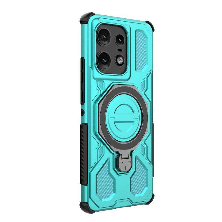 For Motorola Edge 50 Pro 5G Global J-20 Solid Color MagSafe Magnetic TPU+PC Phone Case(Lake Blue)