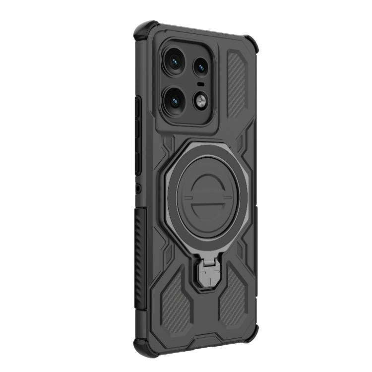 For Motorola Edge 50 Pro 5G Global J-20 Solid Color MagSafe Magnetic TPU+PC Phone Case(Black)
