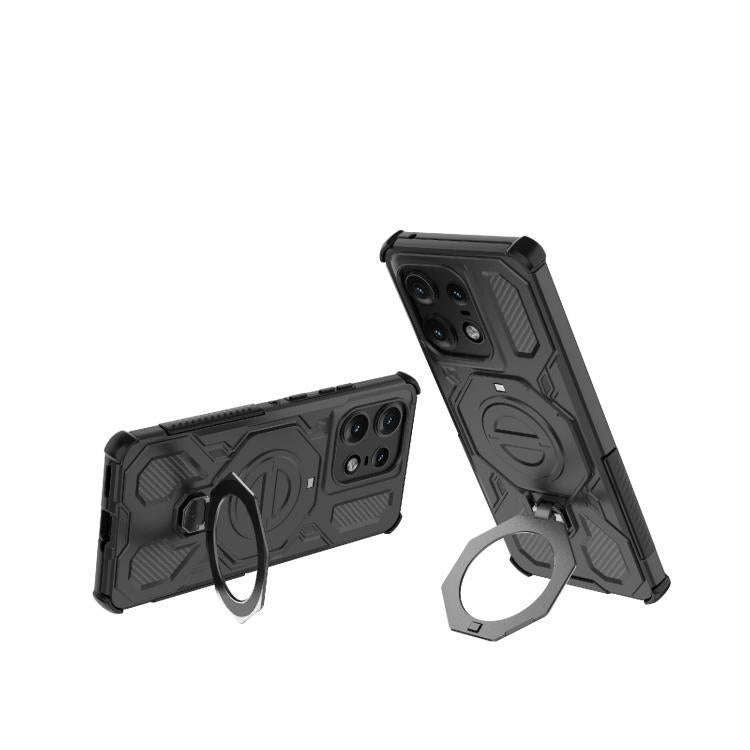 For Motorola Edge 50 Pro 5G Global J-20 Solid Color MagSafe Magnetic TPU+PC Phone Case(Black)