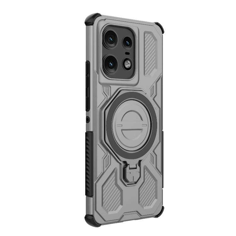 For Motorola Edge 50 Pro 5G Global J-20 Solid Color MagSafe Magnetic TPU+PC Phone Case(Grey)
