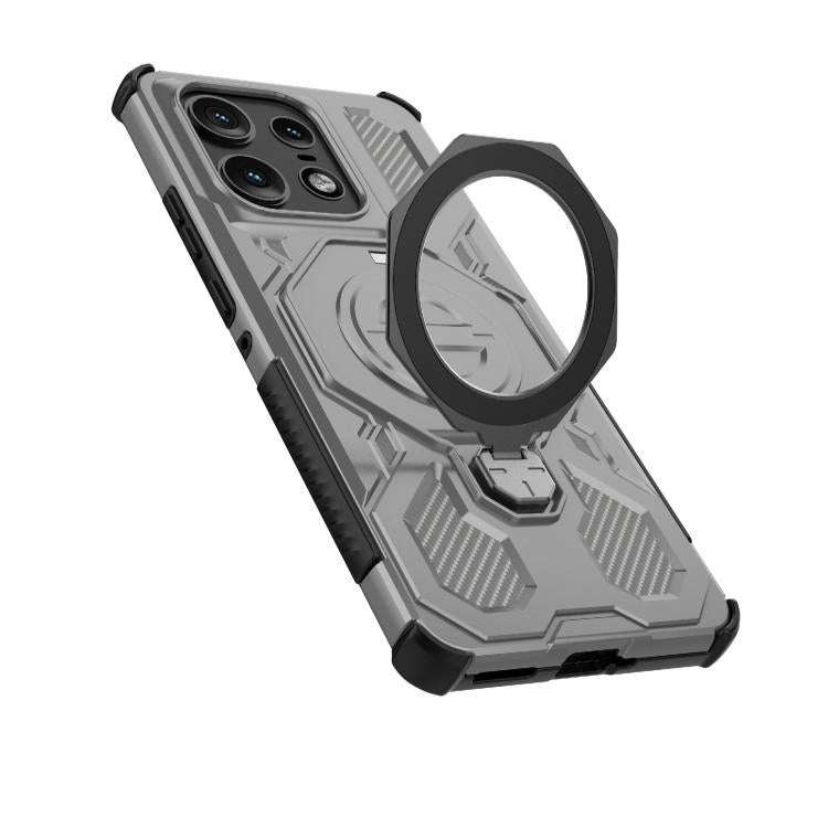 For Motorola Edge 50 Pro 5G Global J-20 Solid Color MagSafe Magnetic TPU+PC Phone Case(Grey)