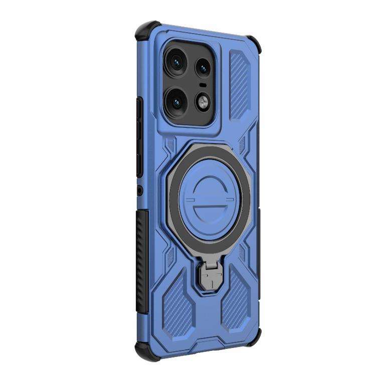 For Motorola Edge 50 Pro 5G Global J-20 Solid Color MagSafe Magnetic TPU+PC Phone Case(Blue)