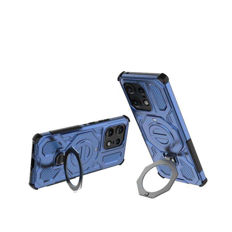 For Motorola Edge 50 Pro 5G Global J-20 Solid Color MagSafe Magnetic TPU+PC Phone Case(Blue)