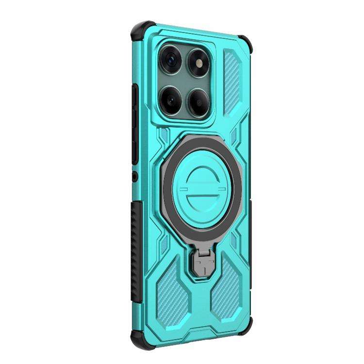 For Motorola Edge 60 Fusion 5G Global J-20 Solid Color MagSafe Magnetic TPU+PC Phone Case(Lake Blue)