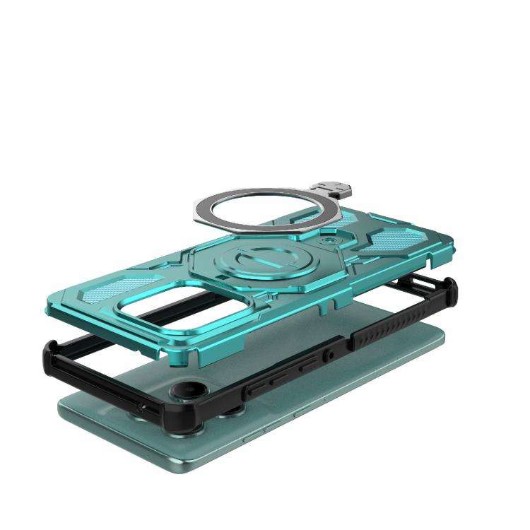 For Motorola Edge 60 Fusion 5G Global J-20 Solid Color MagSafe Magnetic TPU+PC Phone Case(Lake Blue)