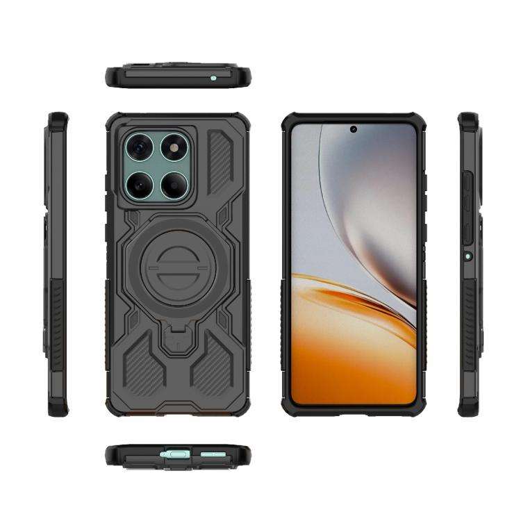 For Motorola Edge 60 Fusion 5G Global J-20 Solid Color MagSafe Magnetic TPU+PC Phone Case(Black)