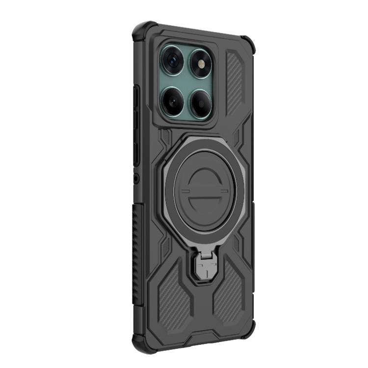 For Motorola Edge 60 Fusion 5G Global J-20 Solid Color MagSafe Magnetic TPU+PC Phone Case(Black)